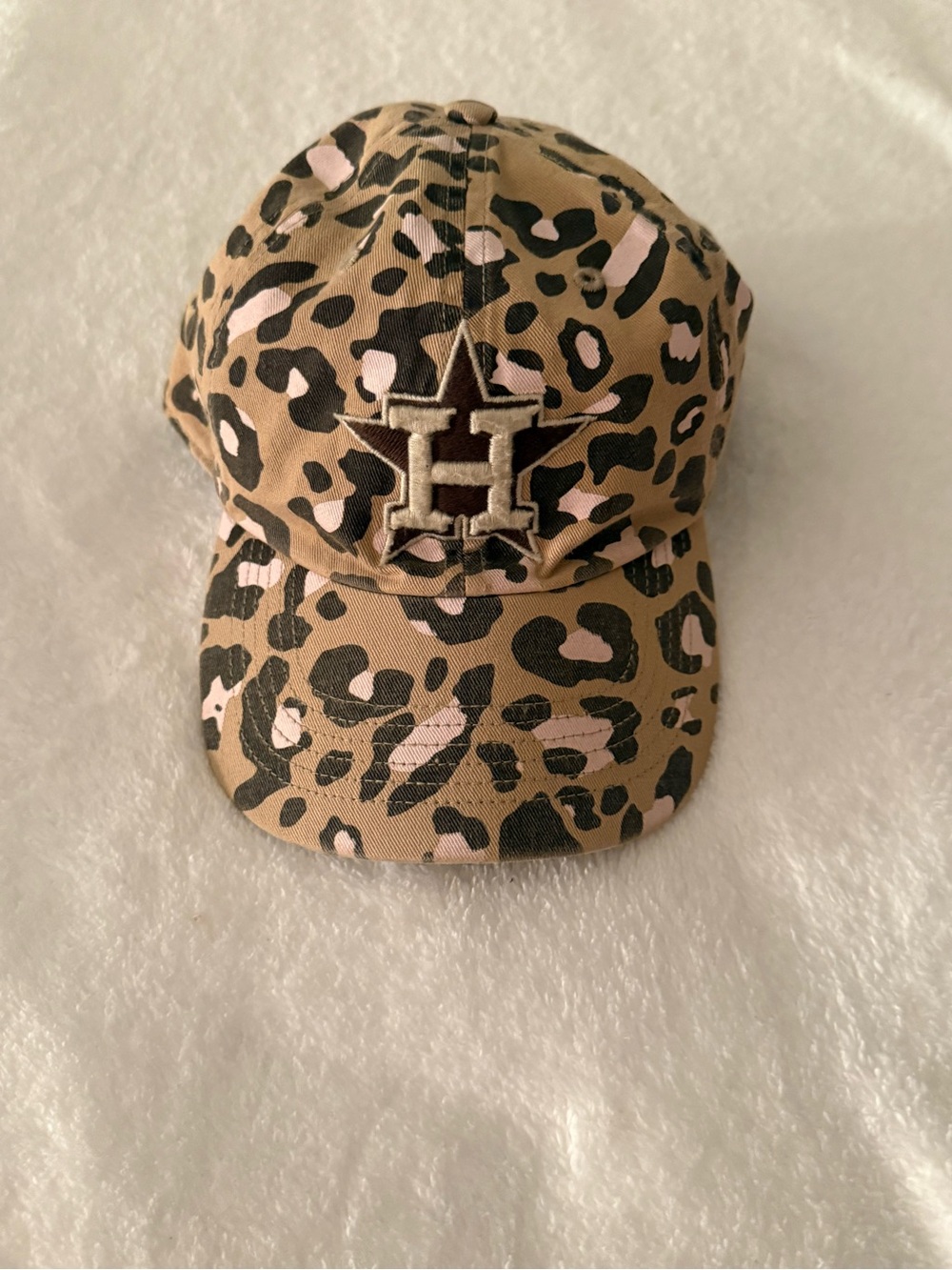 Houston Astros ’47 Women’s Leopard Print Adjustable Hat Pink/Tan